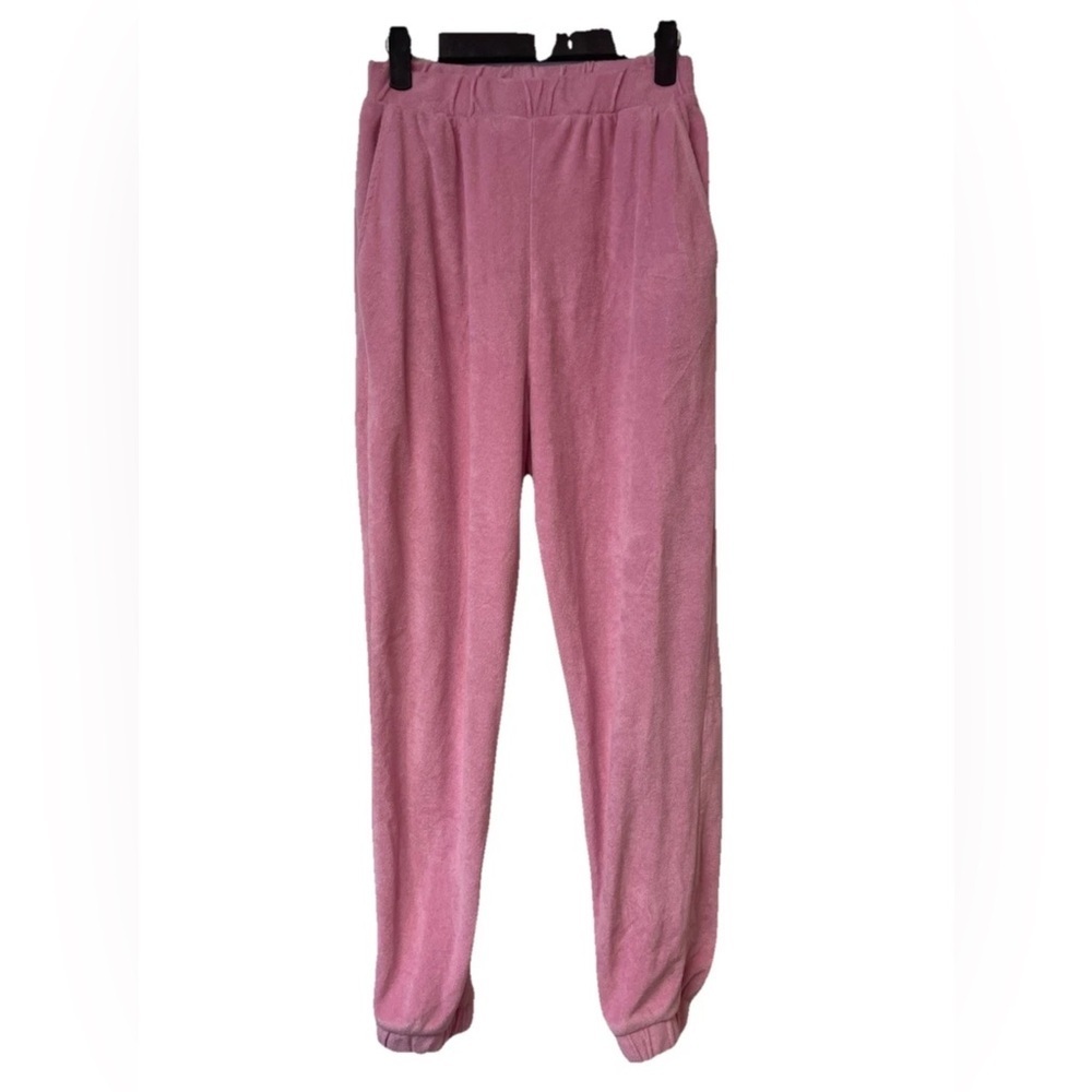 Zara French Terry Pink High Waisted Joggers With Pockets Size S